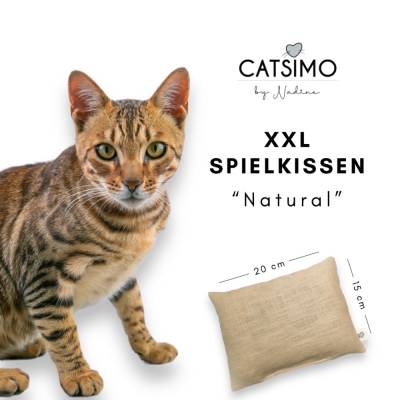 XXL Spielkissen | Katzenspielzeug mit Schafwolle & Baldrian