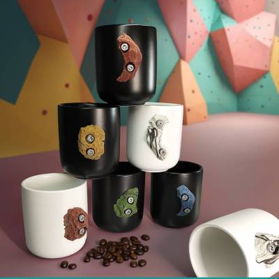 Kaffeetasse mit Boulderstein – Genuss für Kletterfans und Outdoorfreunde