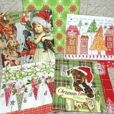 Servietten Weihnachten Lebkuchen X-Mas Mistelzweig nostalgisch, Tissue Serviette, Serviettentechnik