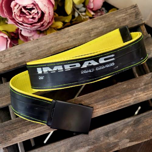 Fahrradschlauchgürtel gelb 100cm – Upcycling Gürtel aus Fahrradschlauch, Geschenk, Mountainbike, Unikat, nachhaltig