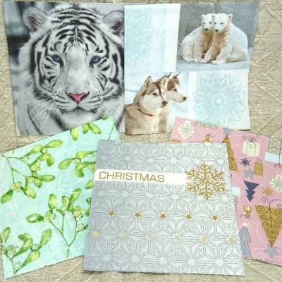 Servietten Winter Weihnachten Tannenbaum Mistelzweig, Tissue Serviette, Deko Découpage