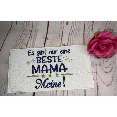 Lustiges Geschenk Schokihülle Schokoladenhülle/ Schokitasche/ Schokiverpackung Handarbeit Mama bestickt