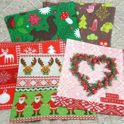 Servietten Weihnachten Winter Herbst Elch Sterne Waldtiere braun dunkelgrün, Tissue Serviette, Serviettentechnik, Materi