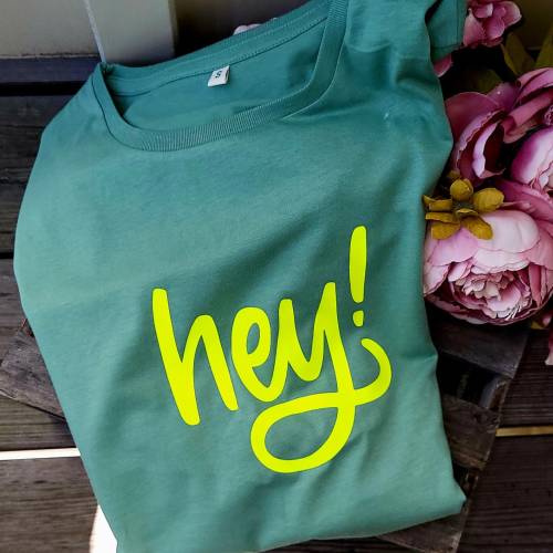 T-Shirt  Damen Erwachsenen Hey Plott grün neongelb Sweater Shirt Geschenk Damenoberteil Sommer Sonne Geschenkidee Outdoo