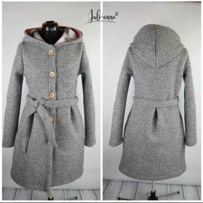 Dicker Damen BIO Walk Mantel / Jacke Jumi Grau Hellgrau 