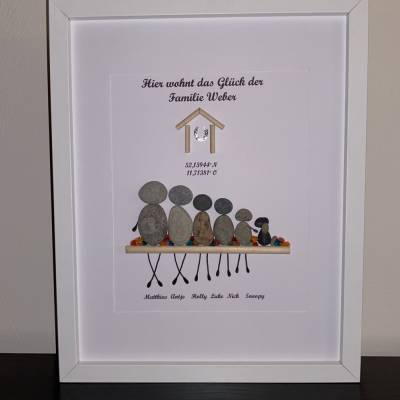 Hier wohnt das Glück Steinbild, Einzug, Umzug, Gastgeschenke für Familien, Richtfest , STB-322