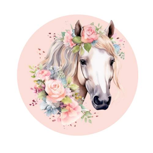 Bügelbild Pferd Aufbügler Kinder Pony Applikation Schultüte Einschulung