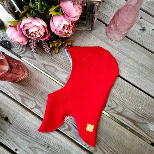 Schlupfmütze Wollwalkschlupfmütze Wollwalk Wintermütze Mütze Kindermütze Sturmhaube Walkstoff rot Kinderschlupfmütze 52/