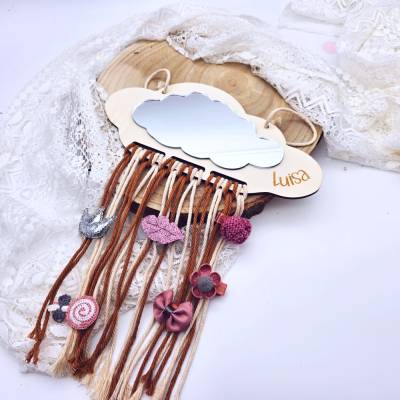 Haarspangenhalter | Kinderspiegel | Aufbewahrung Haarspangen | Geschenke für Kinder | Haarschmuck | Kinderzimmer