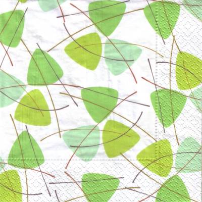 20 Lunchservietten Wirbelnde Dreiecke in Grüntönen