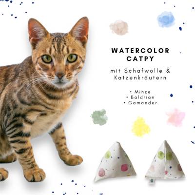 Katzenkräuter Watercolor Catpy | Spielkissen für Katzen