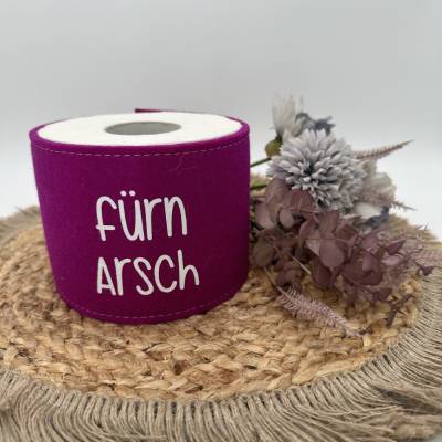 Klorollenverstecker Klorollenhut aus Wollfilz mit Schriftzug – Stilvoll & praktisch