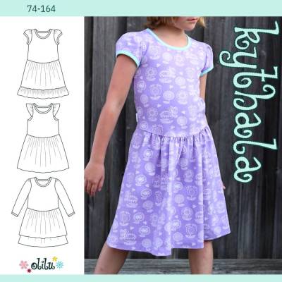 Kräuselkleid KYTHALA - 74-164 - Schnittmuster mit Beamerdatei - Nähanleitung