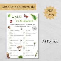 Wald Schatzsuche für Kinder zum Ausdrucken, Waldschatzsuche Druckvorlage Bild 2