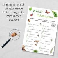 Wald Schatzsuche für Kinder zum Ausdrucken, Waldschatzsuche Druckvorlage Bild 4