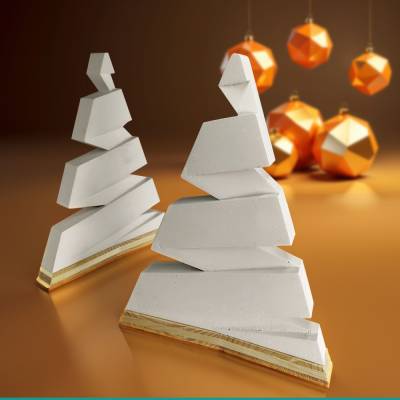 Kunstvoller Weihnachtsbaum aus Beton und Holz – Ein Highlight für die Weihnachtszeit