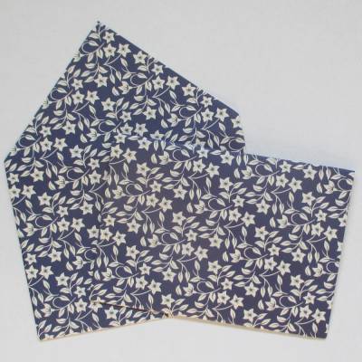 Briefumschlag, Geschenkumschlag, Schmuckkuvert Blümchen auf Dunkelblau, 4 Stück