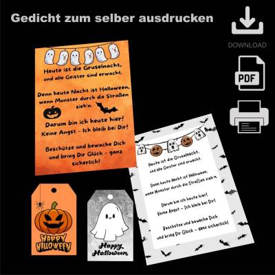 PDF HALLOWEEN Gedicht für Glückswürmchen und Glücksbringer, Download