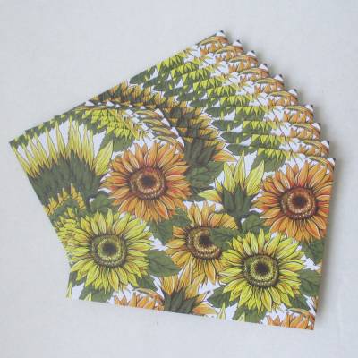 10 Briefumschläge Sonnenblumen, Geschenkumschläge all over mit Sonnenblumen in Gelb-Orange-Farbtönen