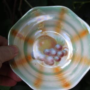 7 tlg Set Schüssel + Dessertschalen Obstdekor Spritzdekor Porzellan 30er 40er Jahre Bild 9