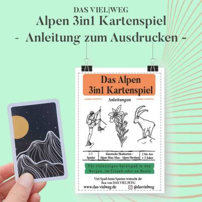Anleitung Alpen 3in1 Kartenspiel zum Ausdrucken