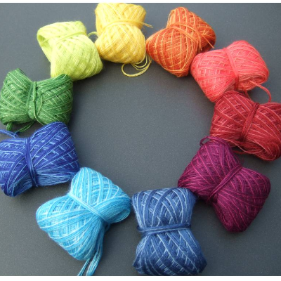 100% Schurwolle Merino extrafein Bobbel Mini Wolke 7 bunter Mix 4-fädig 10x 50m Lauflänge
