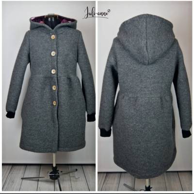 Dicker Damen BIO Walk Mantel / Jacke Jumi Grau Schiefer 