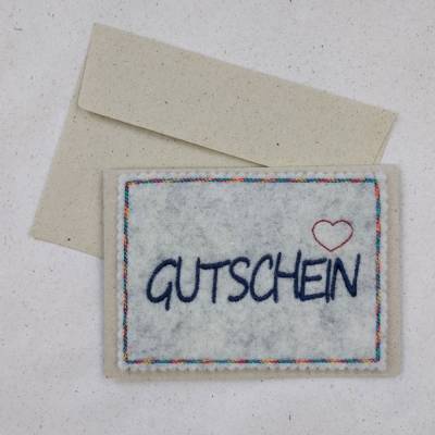 Wollfilz meets Graspapier - Grußkarte mit Herz 