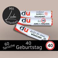 Duplo Banderolen 40. Geburtstag | Geschenk Du Botschaften | Geschenkidee Last Minute | Digitaler Download Bild 1