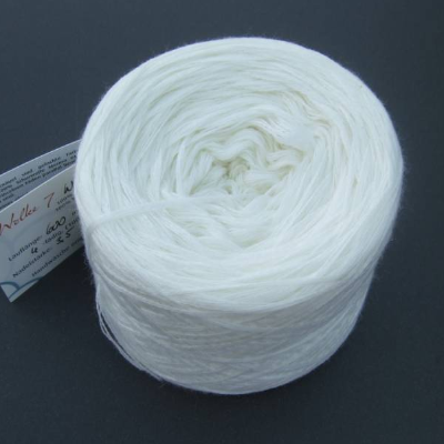 100% Schurwolle Merino extrafein Bobbel Uni Wolke 7 weiß 4-fädig