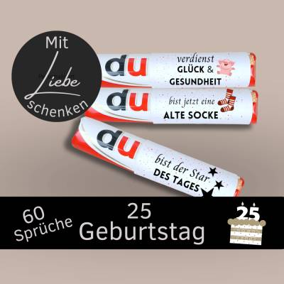 Duplo Banderolen 25. Geburtstag | Geschenk Du Botschaften | Geschenkidee Last Minute | Digitaler Download