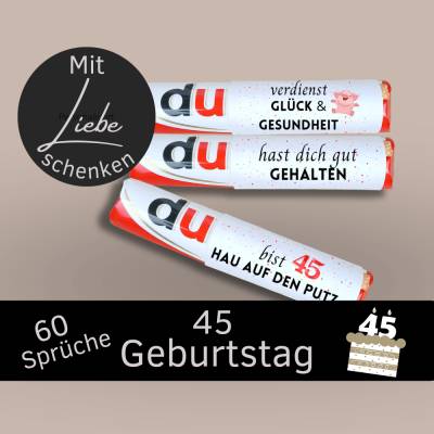 Duplo Banderolen 45. Geburtstag | Geschenk Du Botschaften | Geschenkidee Last Minute | Digitaler Download