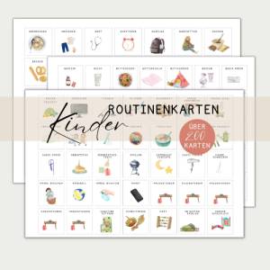 Routinekarten Kinder digital, für Wochenplan Tagesplan Kinder Montessori A4 + A3  , PDF sofort Download zum Ausdrucken Bild 1
