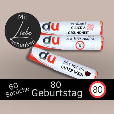 Duplo Banderole 80. Geburtstag | Geschenk Du Botschaften | Geschenkidee Last Minute | Digitaler Download