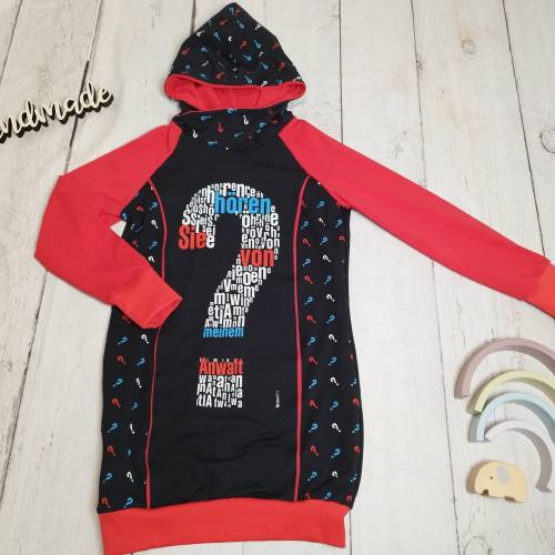 Gr. 134, Longhoodie, Pullover mit Kapuze, die drei ???