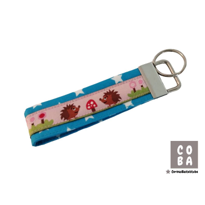 Schlüsselband Schlüsselanhänger IGEL türkis