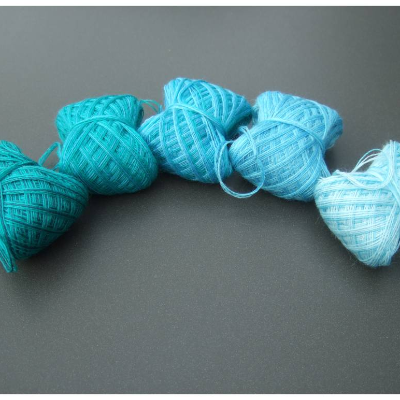 100% Schurwolle Merino extrafein Bobbel Mini Wolke 7 Türkistöne 4-fädig 5x 50m Lauflänge