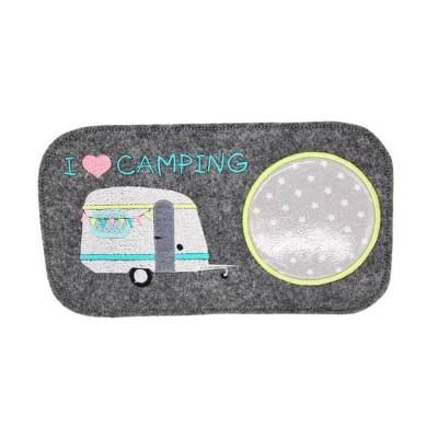 Stickdatei Mug Rug Camping Wohnwagen ITH – Becherteppich & Untersetzer für Stickmaschine