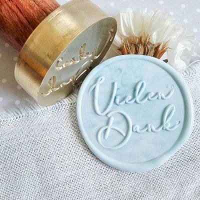 Siegelstempel - Vielen Dank - 25 oder 28 mm - Messing mit Holzgriff - 1297