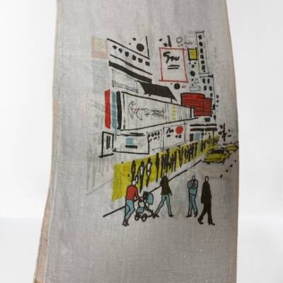 Damenschal Schal Tuch mit angesagtem künstlerischem City-Motiv Viskose