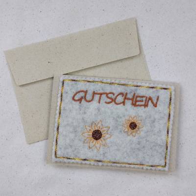 Wollfilz meets Graspapier - Grußkarte mit Sonnenblume 