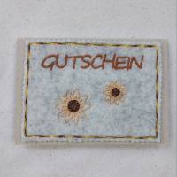 Wollfilz meets Graspapier - Grußkarte mit Sonnenblume 