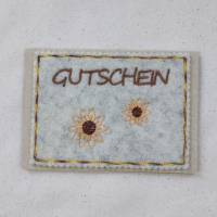 Wollfilz meets Graspapier - Grußkarte mit Sonnenblume 