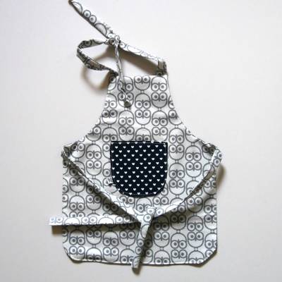 VERSANDFERTIG! Kinderschürze EULE zum kochen, backen, basteln, malen von zimtblüte