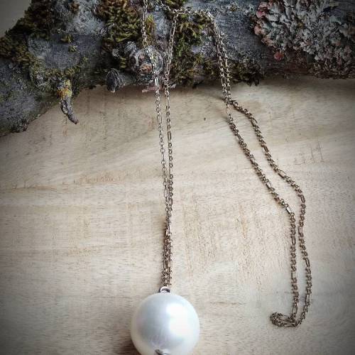 Drahtjuwel, lange Kette Perle, Perlenkette,Long Kette,Elfenkette, Elbenschmuck,Perlen Collier