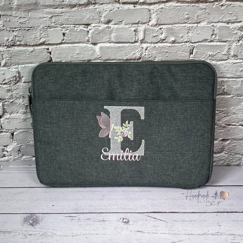 personalisierte Laptop Hülle I Laptoptasche mit Namen bestickt I