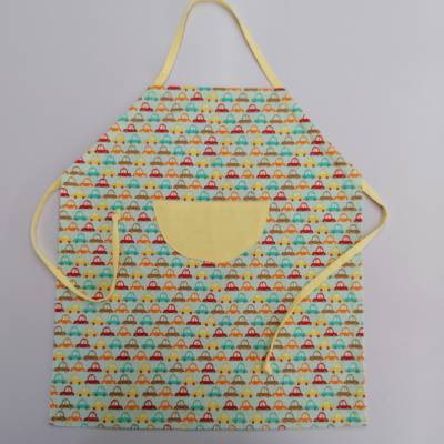 Kinderschürze Auto-Motiv mint – Backen, Malen & Basteln für Kinder 2-6 Jahre, 100% Baumwolle