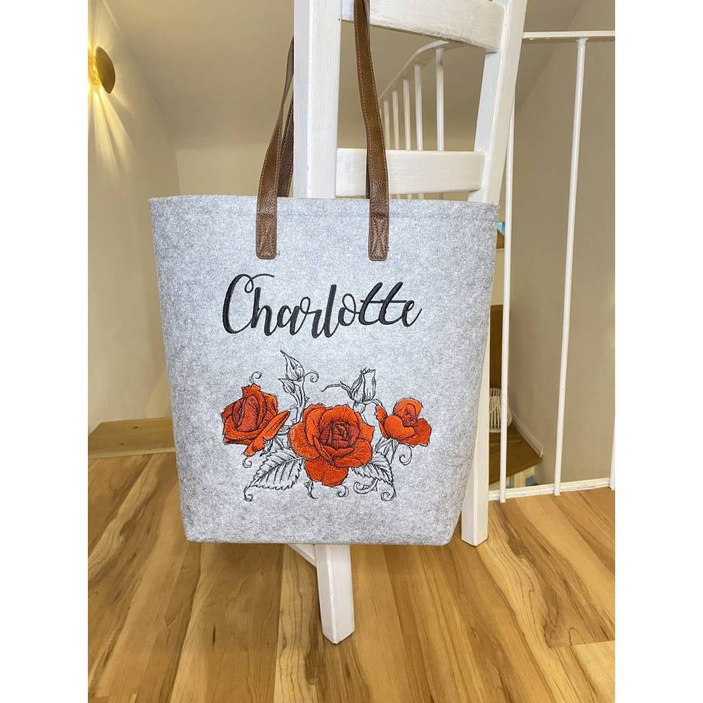 Filztasche personalisiert, beste Freundin, Shoper, Name auf Tasche