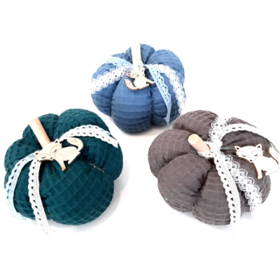 Großer Stoffkürbis aus Waffelpique, herbstliche Deko-Kürbisse (1 Stk.)