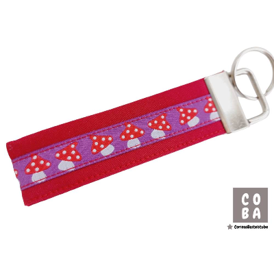 Schlüsselband Schlüsselanhänger FLIEGENPILZE rot